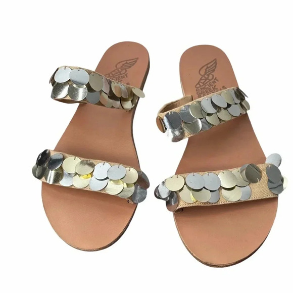 Ancient Greek Sandels Poulia Silver size 40 - Picture 1 of 7